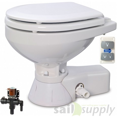 Jabsco Quiet Flush Stil Compact elektr. toilet 12V met solenoid