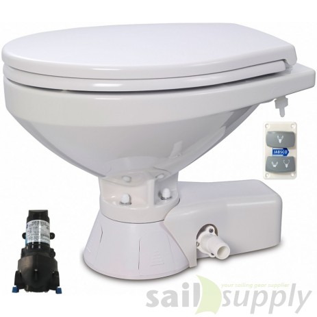 Jabsco Quiet Flush Stil Regular elektr. toilet 24V met spoelwaterpomp