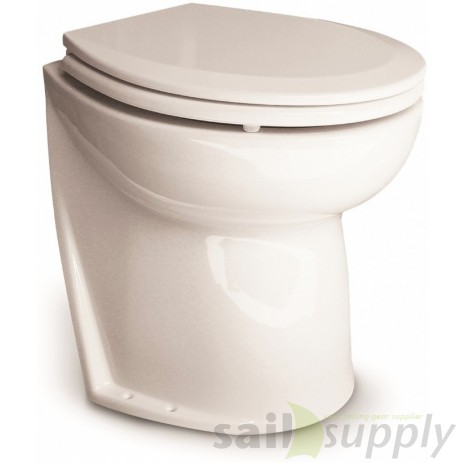 Jabsco De Luxe 17" elektr. toilet 24V schuin met spoelwaterpomp