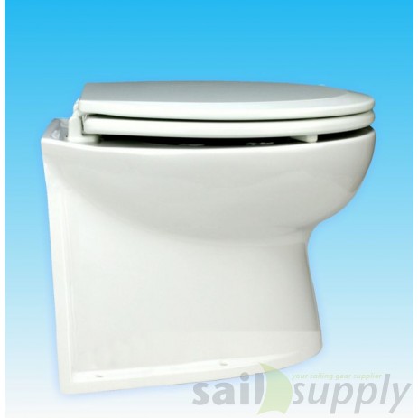 Jabsco De Luxe 14" elektr. toilet 24V recht met spoelwaterpomp