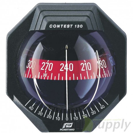 Plastimo Contest 130 kompas op beugel zwart - rode roos conisch