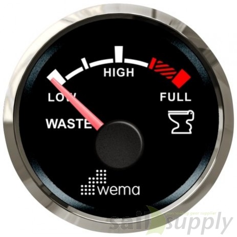 Wema Silver serie vuilwater tankmeter NMEA2000 zwart