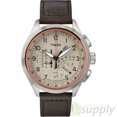 Timex IQ Linear Indicator Chronograph donkerbruin T2P275