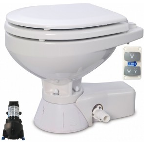 Jabsco Quiet Flush Stil Compact elektr. toilet 24V met spoelwaterpomp