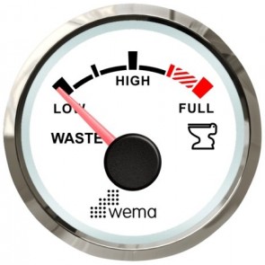 Wema Silver serie vuilwater tankmeter NMEA2000 wit