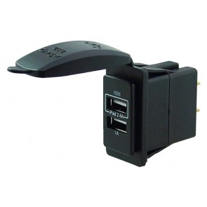 Talamex USB stopcontact dubbel 3.4A zwart switch model