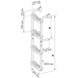 Plastimo zwemtrap RVS 90gr 2 vast + 2 beweegbaar