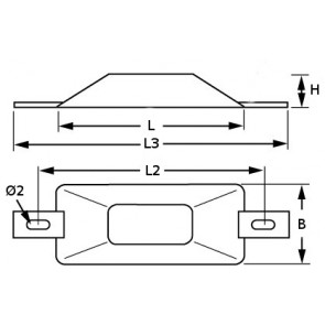 Romp anode zink - 2000g - rechthoekig - 200x52x35mm