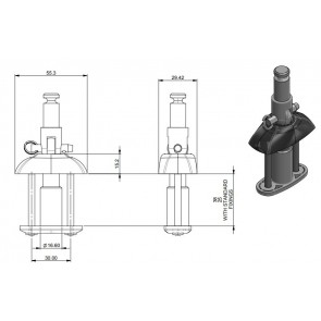 Spinlock Verlenger a-symetric 60-90 cm, zilver EA/900S