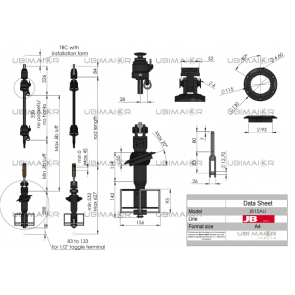 Ubi Maior Jiber TX Furling System for Cable Forestay, Discontinuous Line, Under Deck, Fitting 1/