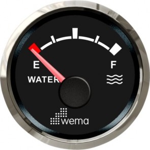 Wema Silver serie tankmeter water NMEA2000 zwart