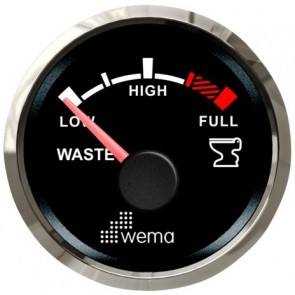 Wema Silver serie vuilwater tankmeter NMEA2000 zwart